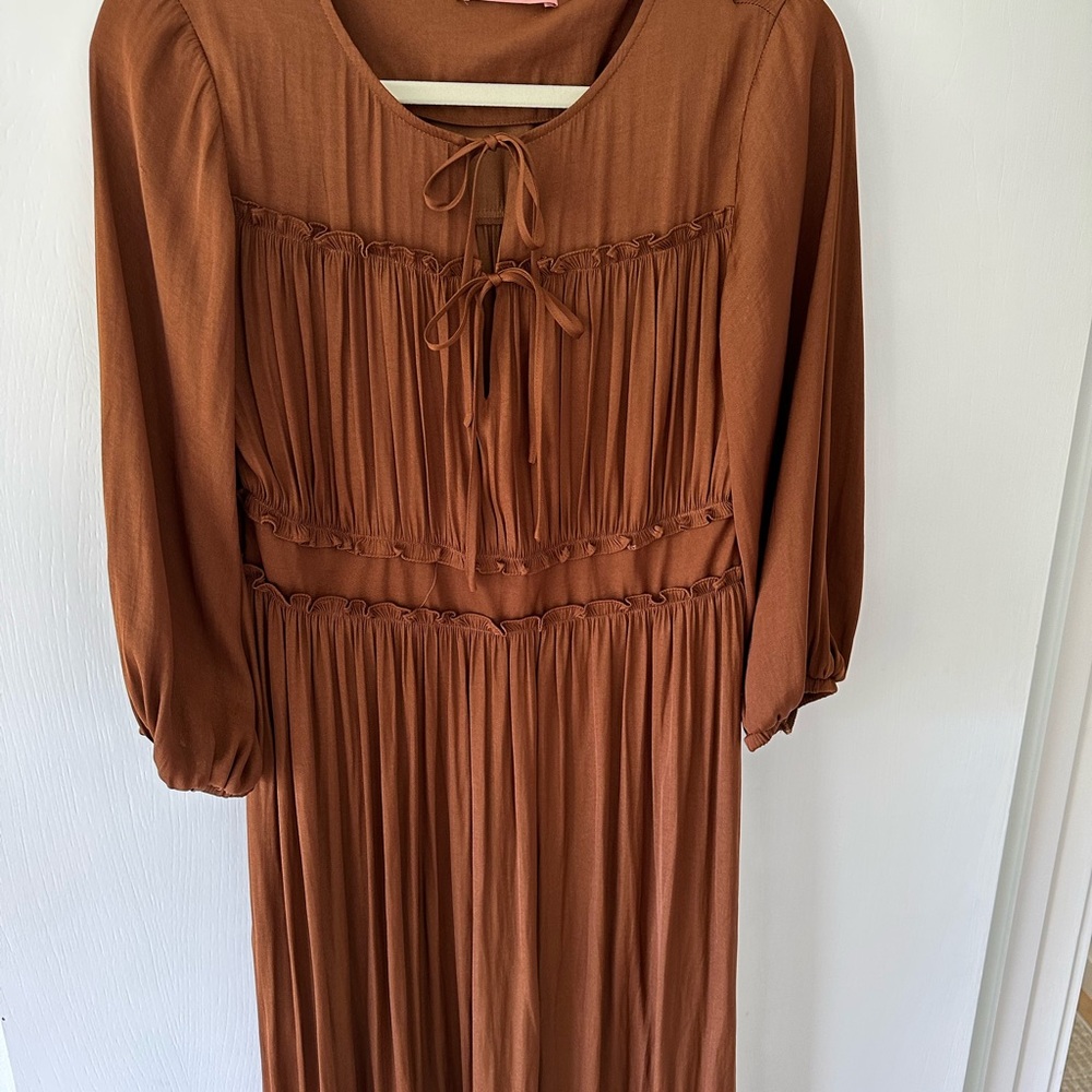 Scotch & Soda silk brown dress.